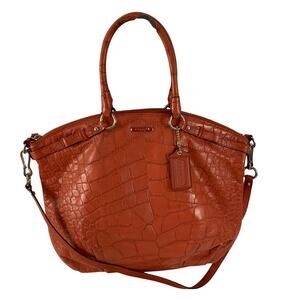 Coach Madison Lindsey Crocodile Leather Satchel Handbag